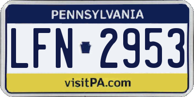 PA license plate LFN2953