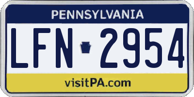 PA license plate LFN2954