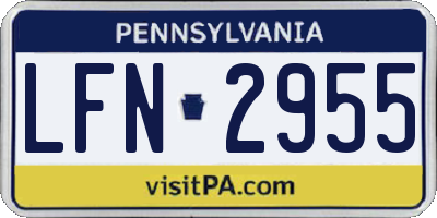 PA license plate LFN2955