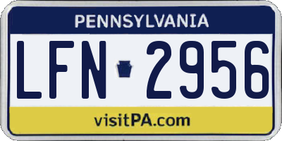 PA license plate LFN2956