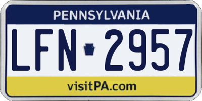 PA license plate LFN2957