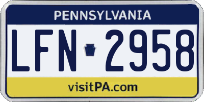 PA license plate LFN2958