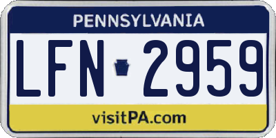 PA license plate LFN2959