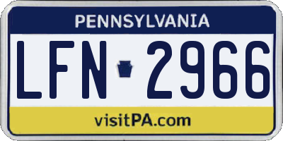 PA license plate LFN2966