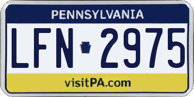 PA license plate LFN2975
