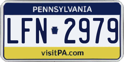 PA license plate LFN2979