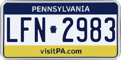 PA license plate LFN2983