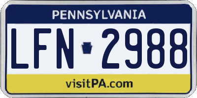 PA license plate LFN2988