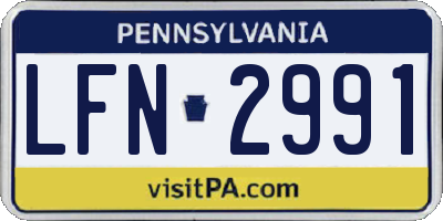 PA license plate LFN2991