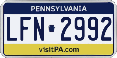 PA license plate LFN2992