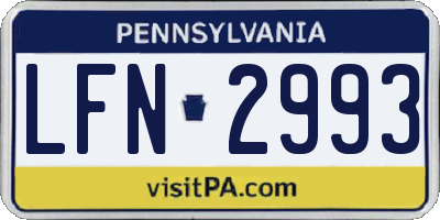 PA license plate LFN2993