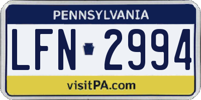 PA license plate LFN2994