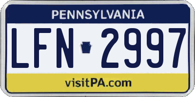 PA license plate LFN2997