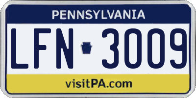 PA license plate LFN3009