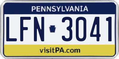 PA license plate LFN3041