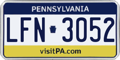 PA license plate LFN3052
