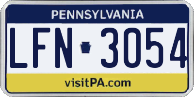 PA license plate LFN3054