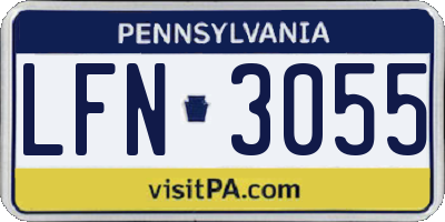 PA license plate LFN3055