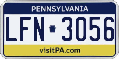 PA license plate LFN3056