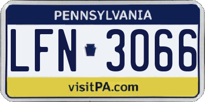 PA license plate LFN3066