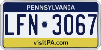 PA license plate LFN3067