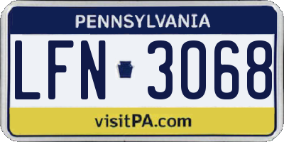 PA license plate LFN3068