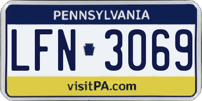 PA license plate LFN3069