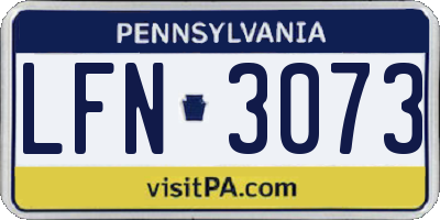 PA license plate LFN3073