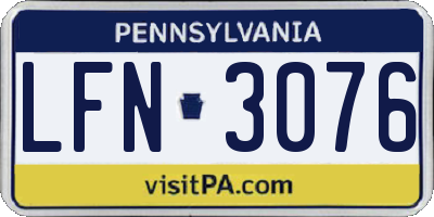 PA license plate LFN3076