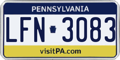 PA license plate LFN3083