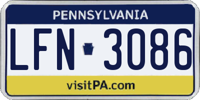 PA license plate LFN3086