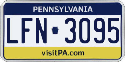 PA license plate LFN3095