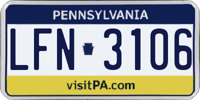PA license plate LFN3106