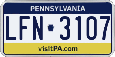 PA license plate LFN3107