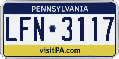 PA license plate LFN3117