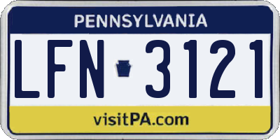 PA license plate LFN3121