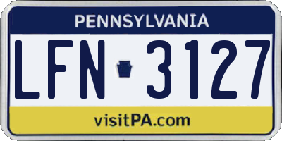 PA license plate LFN3127