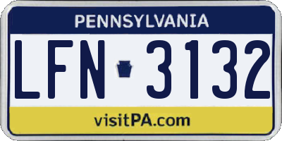 PA license plate LFN3132