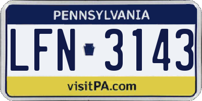 PA license plate LFN3143