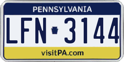 PA license plate LFN3144
