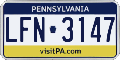 PA license plate LFN3147