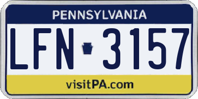 PA license plate LFN3157