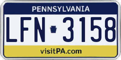 PA license plate LFN3158