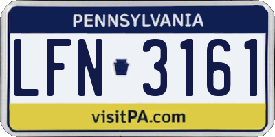 PA license plate LFN3161