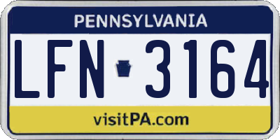 PA license plate LFN3164