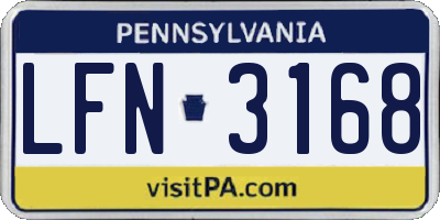 PA license plate LFN3168