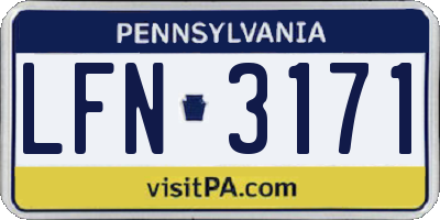 PA license plate LFN3171