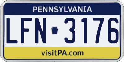 PA license plate LFN3176