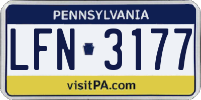 PA license plate LFN3177