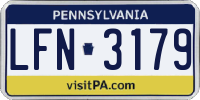 PA license plate LFN3179